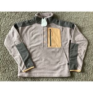 prAna XS Recycled‎ Fleece Snap Pullover Sweatshirt Jacket NWT Outdoor Hiking